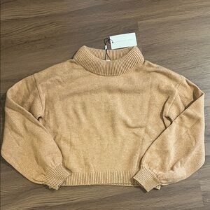 Something Navy Tan Turtleneck Sweater